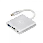 HUB UNNO TEKNO TYPE C 3 IN 1 HDMI + 1-USB 3.0 +PD HB1101SV PLATEADO