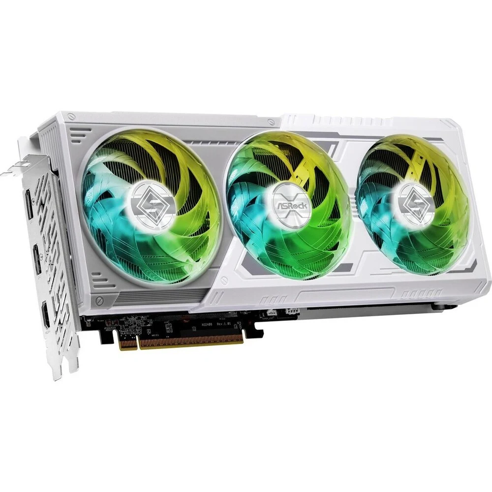 TARJETA DE VIDEO ASROCK RX9060XT SL 8GO AMD RADEON RX 9060 XT STEEL LEGEND 8GB OC GDDR6  2780 MHZ  VG-9060XT SL 8GO BLANCO