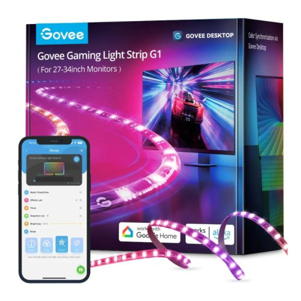 LUCES GOVEE GAMING LIGHT STRIP G1 H6609 PARA MONITORES 27-34″