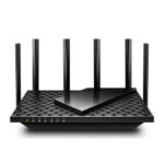 ROUTER TP LINK ARCHER AXE75(US) 2.4 GHZ 5 GHZ 6 GHZ AXE5400 WI FI 6E TRI BAND PUERTOS LAN / WAN NEGRO