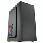 CASE CM03Q1RA001C MINI TOWER SIN VENTILACIÓN INCLUIDA CON PANEL LATERAL Y CON FUENTE DE PODER 600W NEGRO