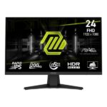 MONITOR GAMING MSI MAG 244F 23.8 PULG PLANO 1920 X 1080 200 HZ ANTI-GLARE HDMI Y DP 9S6-3BC41H-004 NEGRO NEGRO