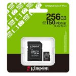 MEMORIA MICRO SDXC 256GB KINGSTON CLASE 10 UHS-I U1 150 MB/S SDCS3/256GB PARA CÁMARAS DEPORTIVAAS Y DRONES