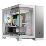 CASE CORSAIR 2500X MID TOWER SIN VENTILACIÓN CON VIDRIO LATERAL Y MALLA FRONTAL CC-9011289-WW BLANCO/PLATEADO
