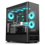CASE EAGLE WARRIOR CG01YKRA001C MID TOWER SIN VENTILACION INCLUIDA CON VIDRIO TEMPLADO SIN FUENTE CON PANTALLA DE 7.2″ NEGRO