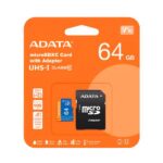 MEMORIA MICRO SD 64GB ADATA AUSDX64GUICL10A1-RA1 CLASE 10 100 MB/S PARA DISPOSITVOS MOVILES, CÁMARAS DIGITALES Y CONSOLAS