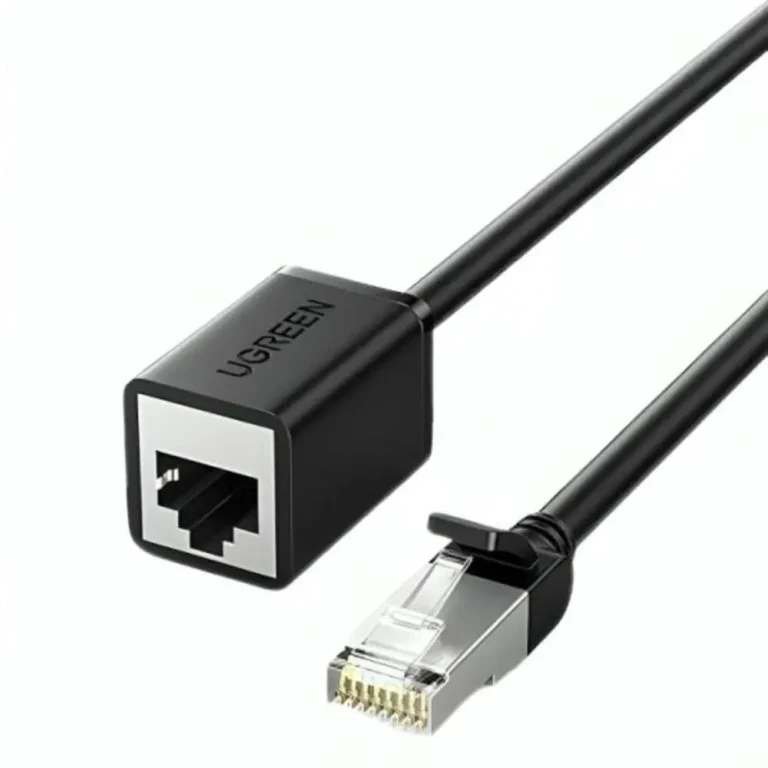 CABLE DE EXTENCION ETHERNET UGREEN NW112 CAT 6 RJ45 MACHO A HEMBRA 0,5M 11278 NEGRO